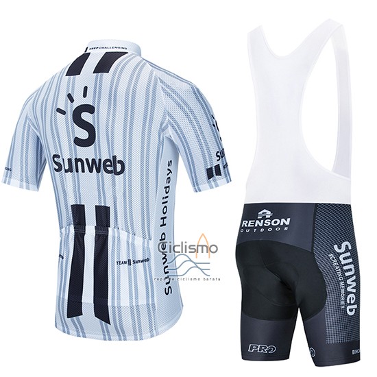 Sunweb Ropa Ciclismo Culotte Corto 2020 Mangas Cortas Blanco Negro